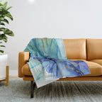 Electric Waves Violet Turquoise - Part 2 Throw Blanket Gallery Image 1