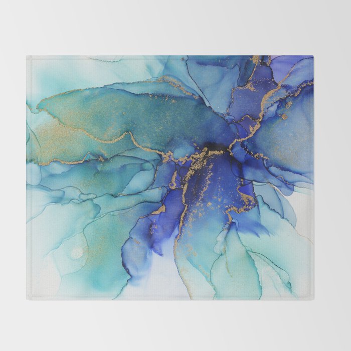 Electric Waves Violet Turquoise - Part 2 Throw Blanket Gallery Image 2