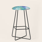 Electric Waves Violet Turquoise - Part 2 Stool Gallery Image 1