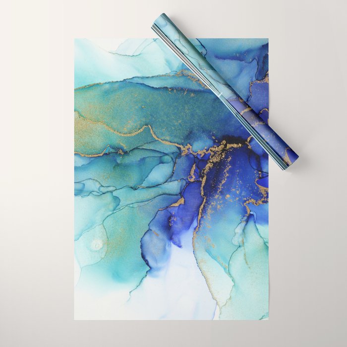 Electric Waves Violet Turquoise - Part 2 Wrapping Paper Gallery Image 1