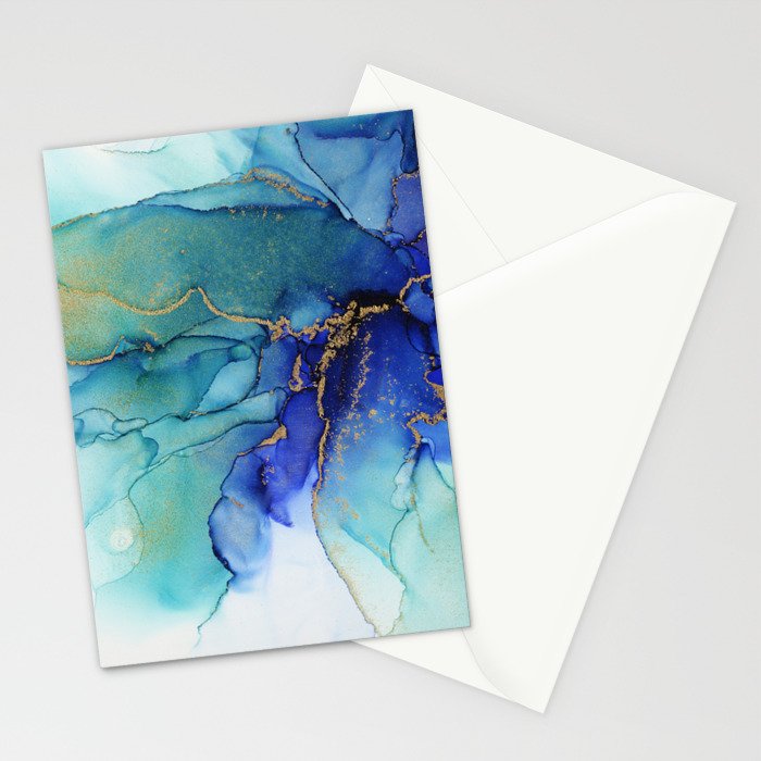 Electric Waves Violet Turquoise - Part 2 Stationery Card Gallery Image 2