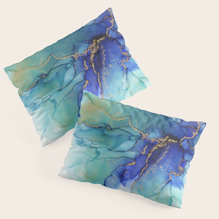 Electric Waves Violet Turquoise - Part 2 Pillow Sham Gallery Image 3