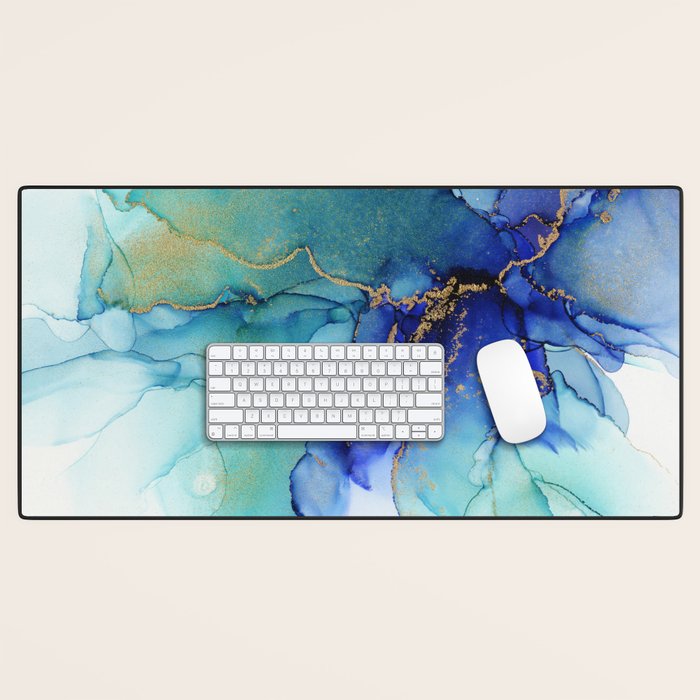 Electric Waves Violet Turquoise - Part 2 Desk Mat Gallery Image 1