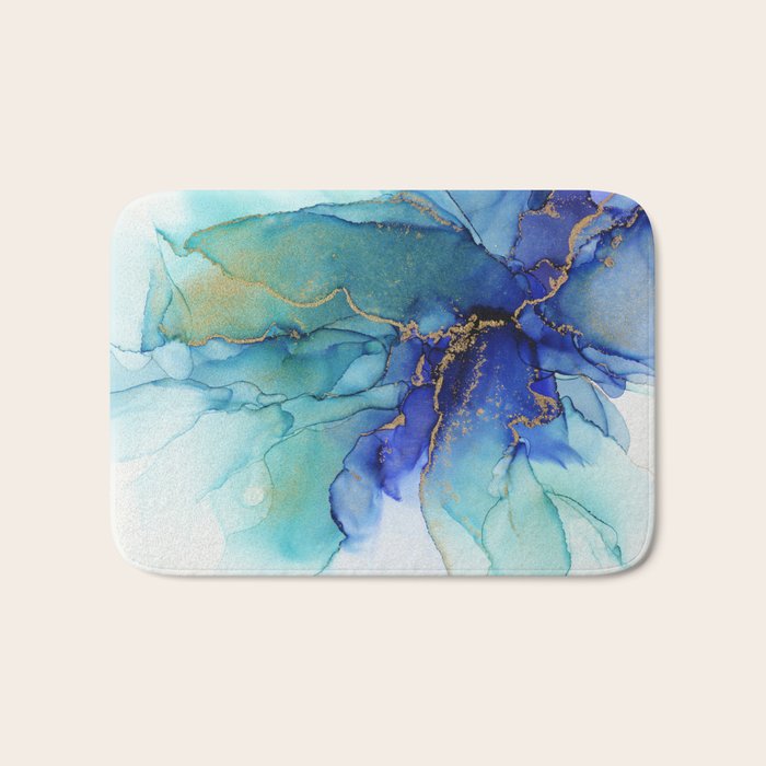 Electric Waves Violet Turquoise - Part 2 Bath Mat Gallery Image 1