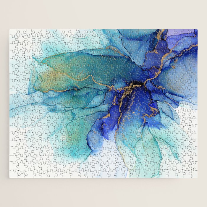 Electric Waves Violet Turquoise - Part 2 Jigsaw Puzzle Gallery Image 1