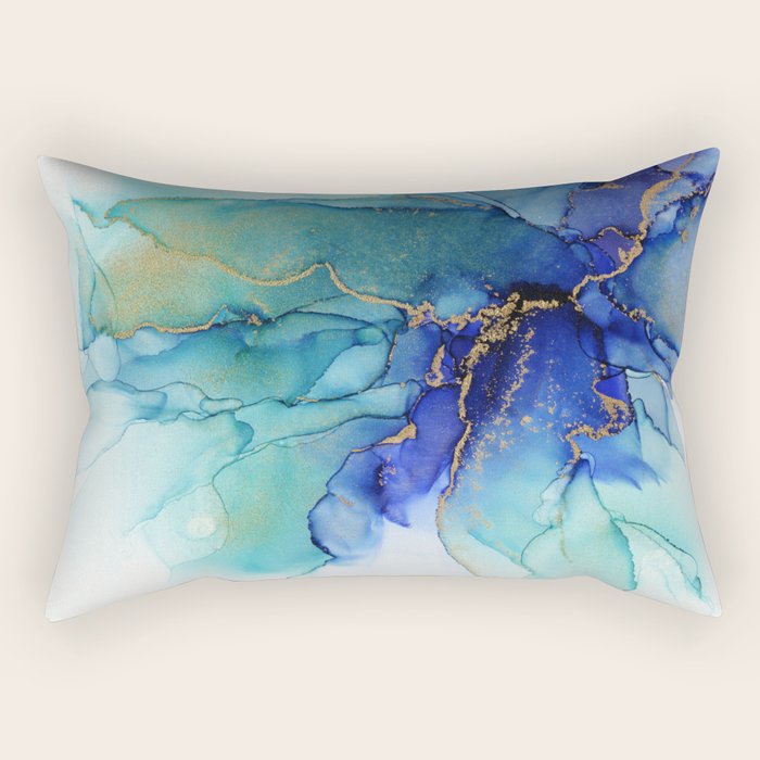 Electric Waves Violet Turquoise - Part 2 Rectangular Pillow Gallery Image 2