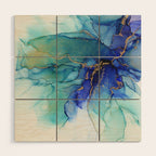 Electric Waves Violet Turquoise - Part 2 Wood Wall Art Gallery Image 1