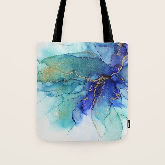 Electric Waves Violet Turquoise - Part 2 Tote Bag Gallery Image 1