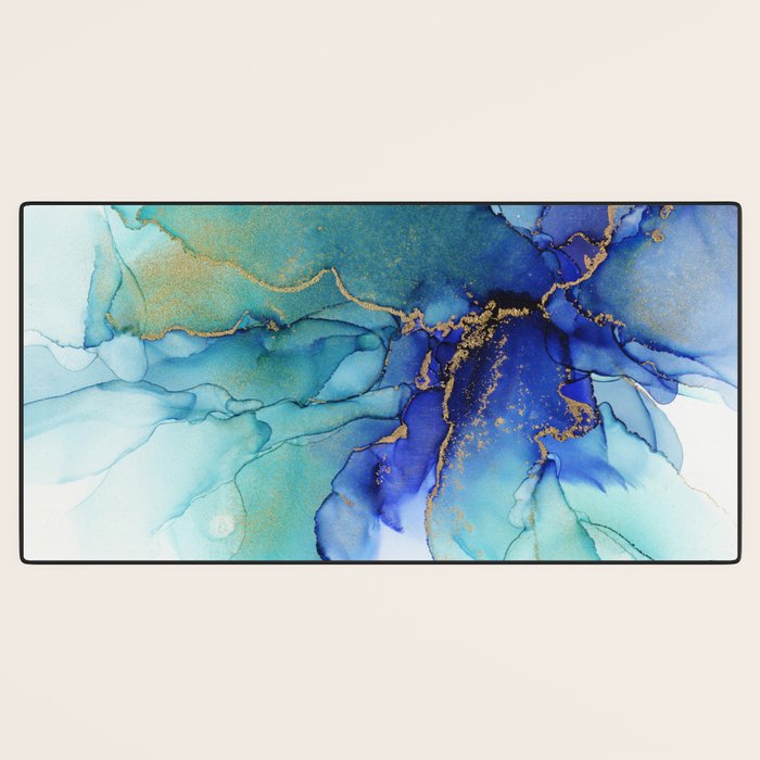 Electric Waves Violet Turquoise - Part 2 Desk Mat Gallery Image 3