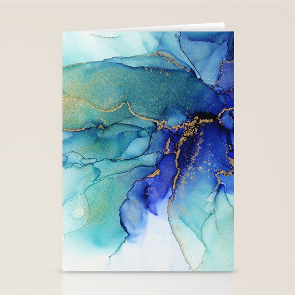 Electric Waves Violet Turquoise - Part 2 Stationery Card Gallery Image 1