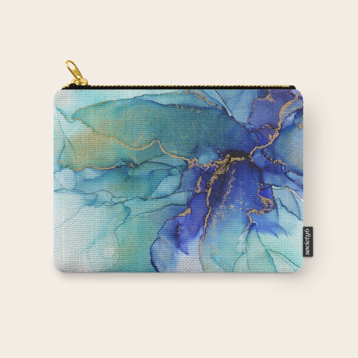 Electric Waves Violet Turquoise - Part 2 Carry All Pouch Gallery Image 1