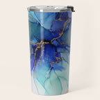 Electric Waves Violet Turquoise - Part 2 Travel Mug Gallery Image 2