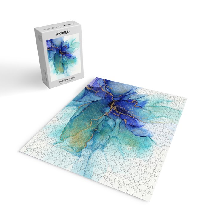 Electric Waves Violet Turquoise - Part 2 Jigsaw Puzzle Gallery Image 2