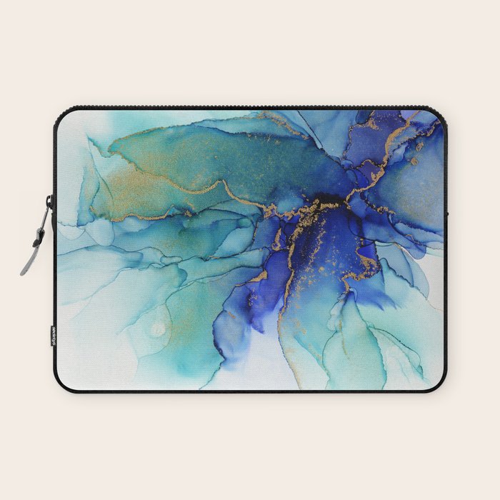 Electric Waves Violet Turquoise - Part 2 Laptop Sleeve Gallery Image 1