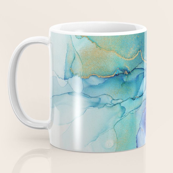 Electric Waves Violet Turquoise - Part 2 Coffee Mug Gallery Image 3
