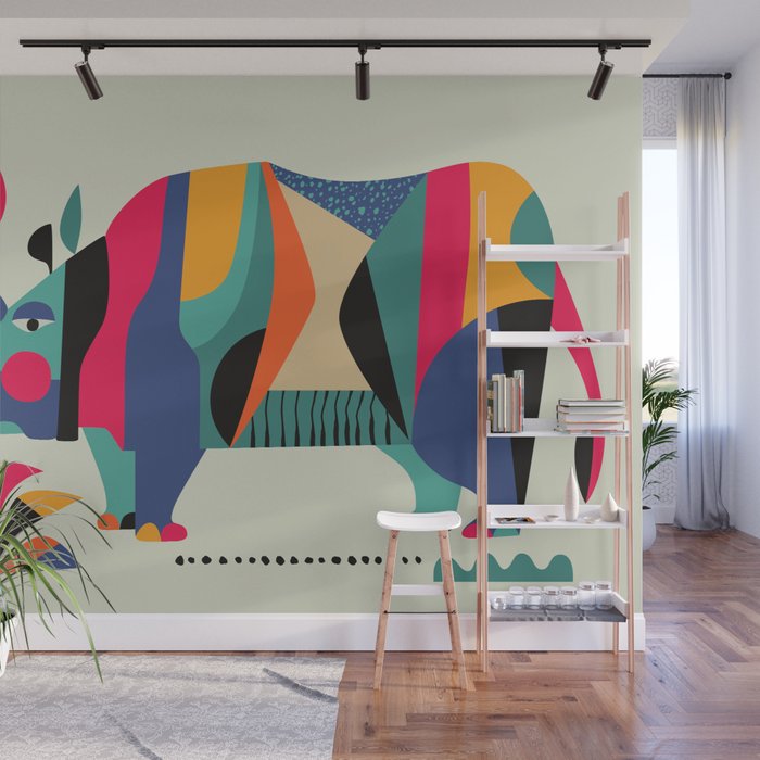Rhino Wall Mural Gallery Image 1