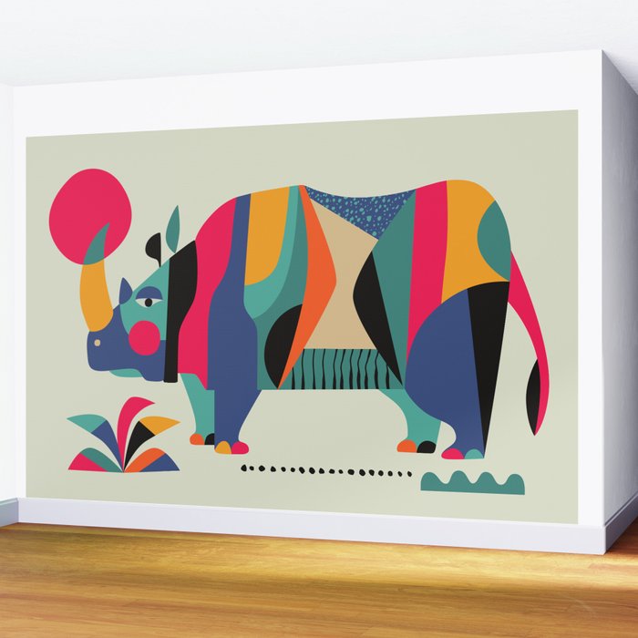 Rhino Wall Mural Gallery Image 2