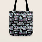 Retro holographic Y2K sticker pattern Tote Bag Gallery Image 1