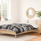 Retro holographic Y2K sticker pattern Duvet Cover Gallery Image 2