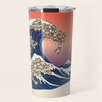 The Great Wave of Shiba Inu Travel Mug Gallery Image 1