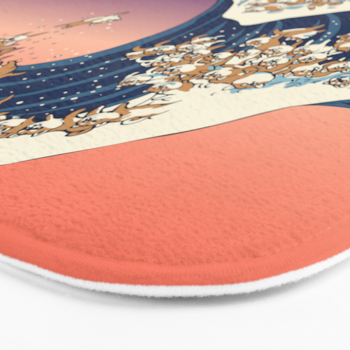 The Great Wave of Shiba Inu Bath Mat Gallery Image 3