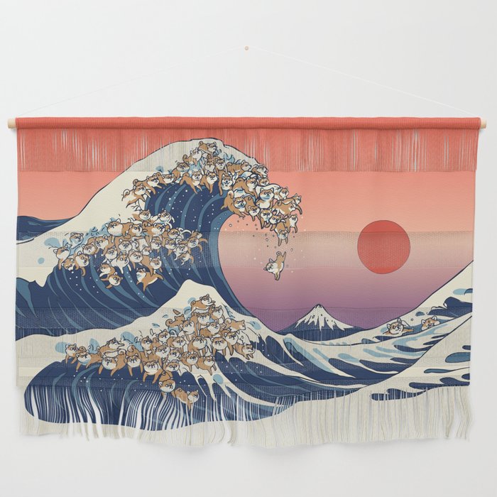 The Great Wave of Shiba Inu Wall Hanging Gallery Image 1