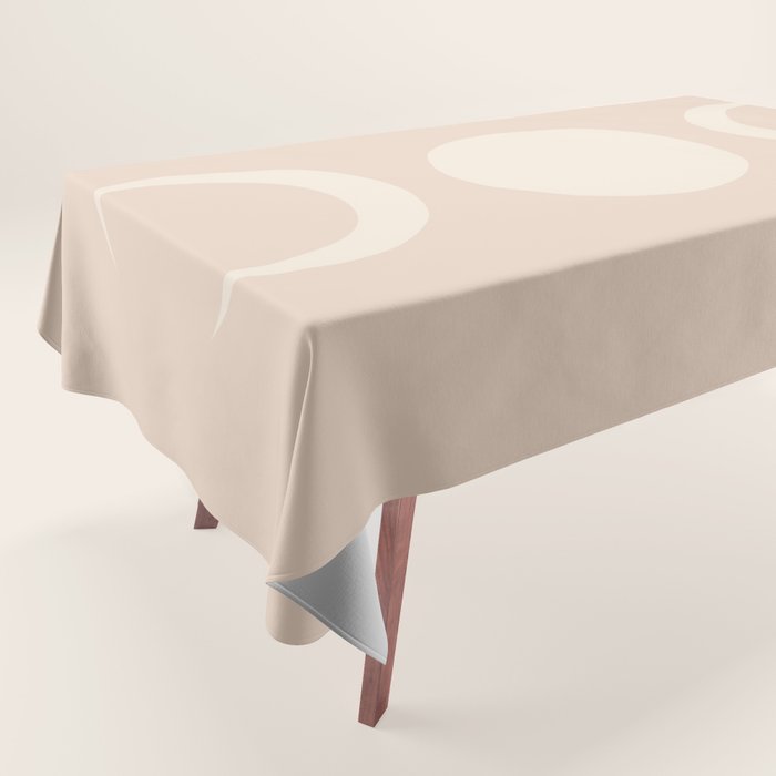 Moon Shapes Minimalism - Ethereal Light Tablecloth Gallery Image 1