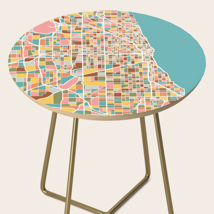 Chicago Map Art Side Table Gallery Image 2