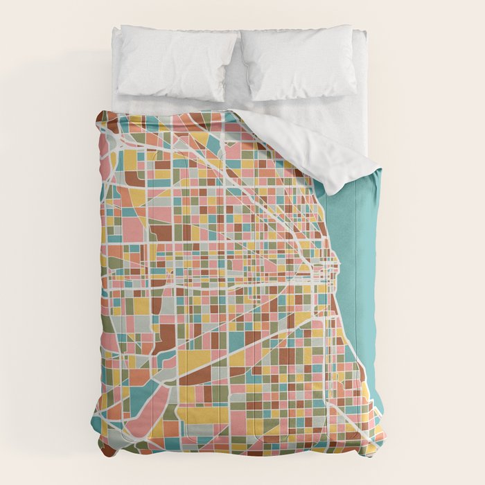 Chicago Map Art Comforter Gallery Image 6