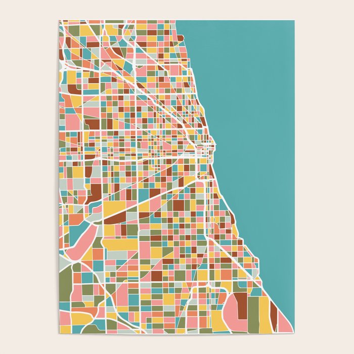 Chicago Map Art Poster Gallery Image 4