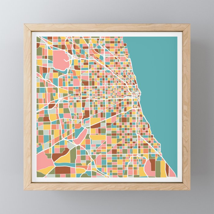 Chicago Map Art Mini Art Print Gallery Image 1