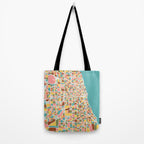 Chicago Map Art Tote Bag Gallery Image 2