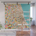 Chicago Map Art Wall Mural Gallery Image 1