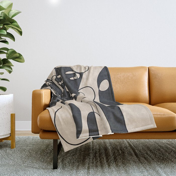 Abstract Faces 15 Throw Blanket Gallery Image 1