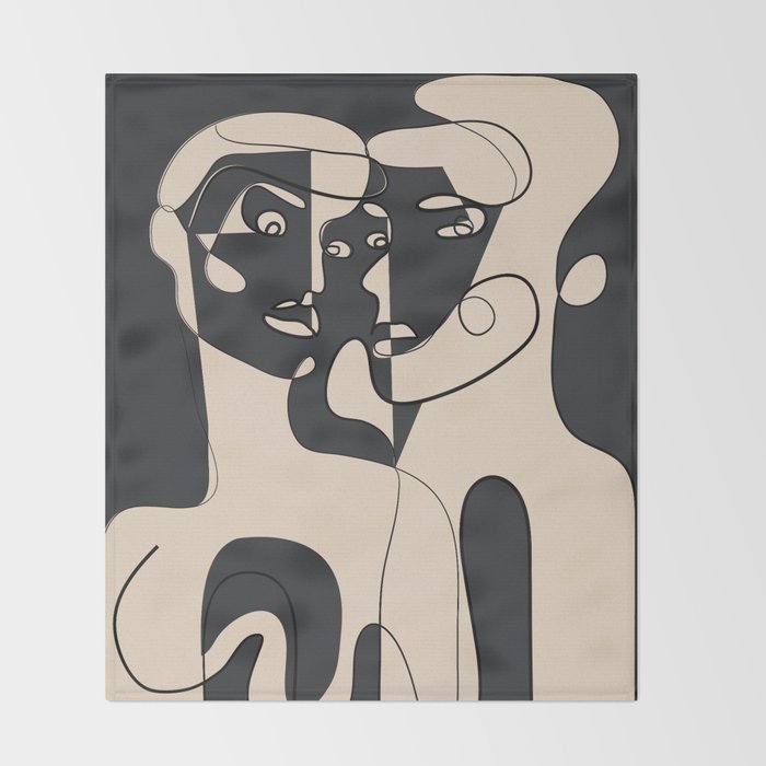 Abstract Faces 15 Throw Blanket Gallery Image 2