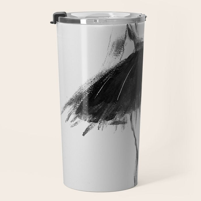 Ballerina, black white, pastel, charcoal Travel Mug Gallery Image 3
