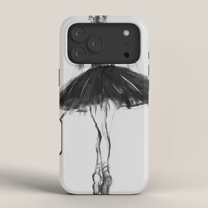 Ballerina, black white, pastel, charcoal iPhone Case Gallery Image 4