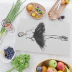 Ballerina, black white, pastel, charcoal Cutting Board Gallery Image 2
