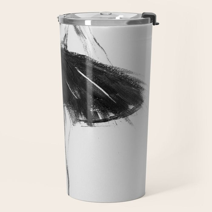 Ballerina, black white, pastel, charcoal Travel Mug Gallery Image 2