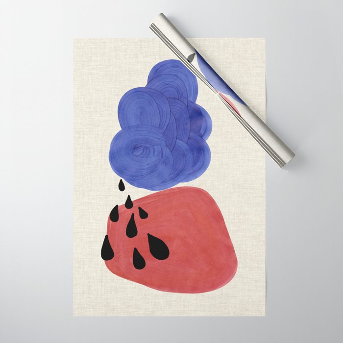 Blue Rain Clouds Wrapping Paper Gallery Image 1