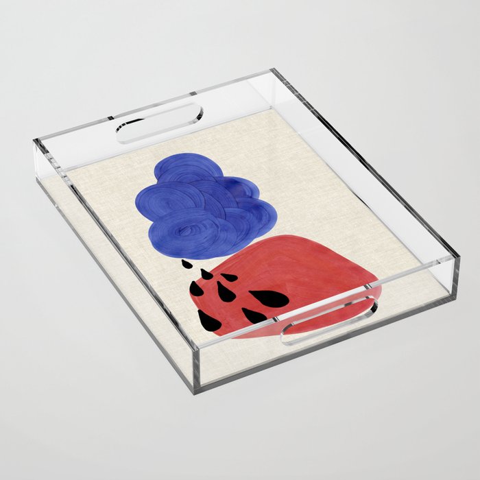 Blue Rain Clouds Acrylic Tray Gallery Image 1