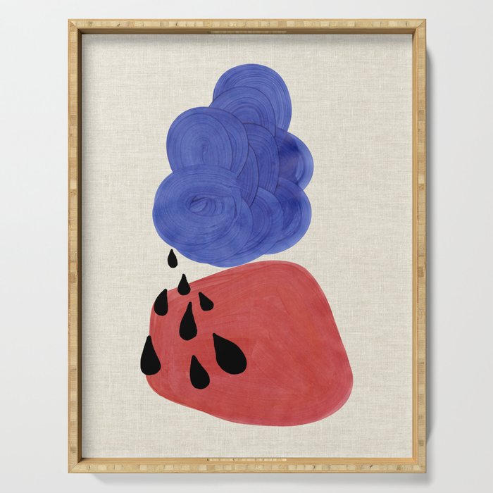 Blue Rain Clouds Serving Tray Gallery Image 1