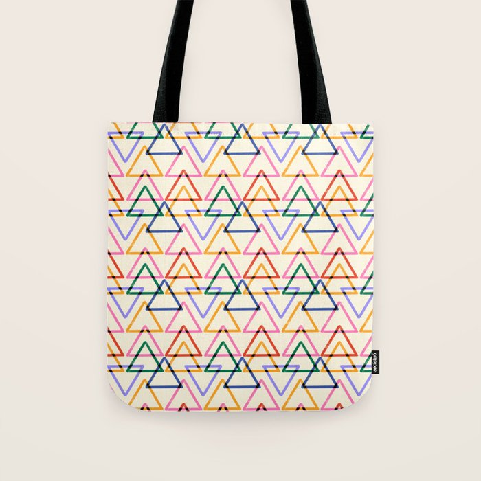 Colorful Triangle Stamp Pattern Tote Bag Gallery Image 1