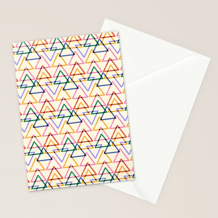Colorful Triangle Stamp Pattern Stationery Card Gallery Image 2
