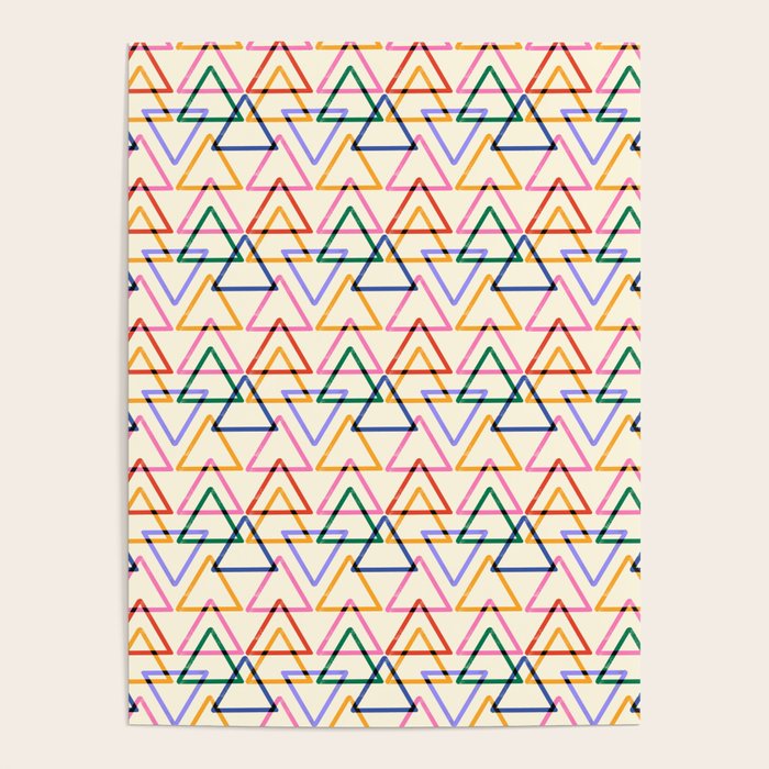 Colorful Triangle Stamp Pattern Poster Gallery Image 4
