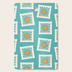 Vintage flower postage stamp pattern Cutting Board Gallery Image 1