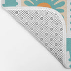Vintage flower postage stamp pattern Bath Mat Gallery Image 2