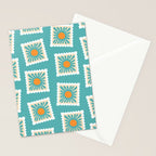 Vintage flower postage stamp pattern Stationery Card Gallery Image 2