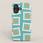 Vintage flower postage stamp pattern iPhone Case Gallery Image 1