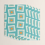 Vintage flower postage stamp pattern Wrapping Paper Gallery Image 3